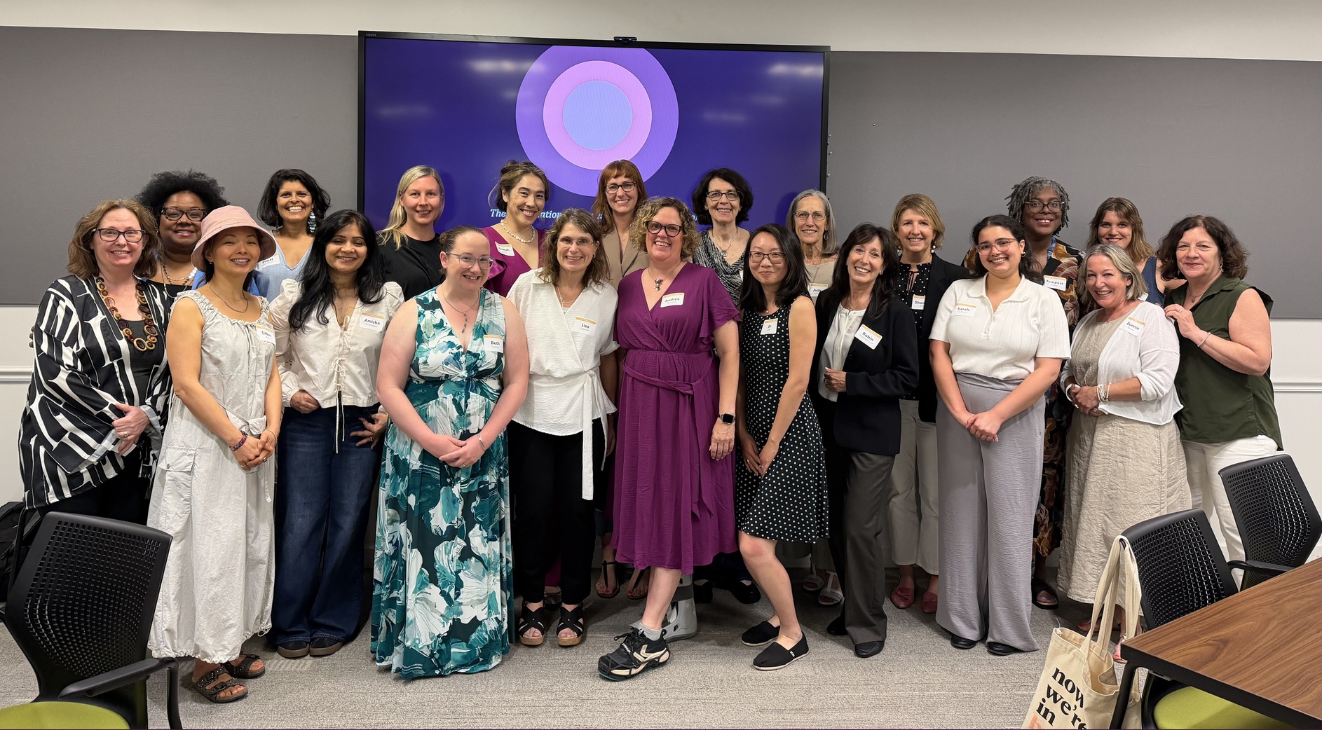 Women gathered after the first Full Moon Forum